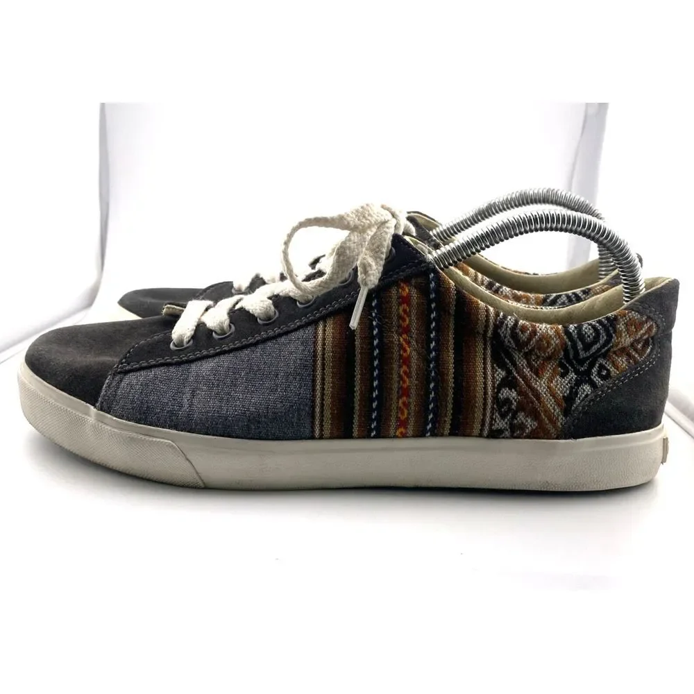 Inkkas  Canvas/Suede Sneakers Boho Native Aztec Gray Brown Mens 11 Womens 13‎